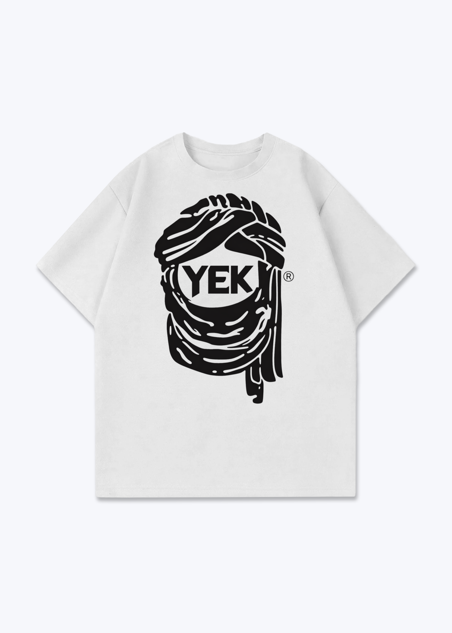 YEK Oversized T-Shirt - White Front (Designed)
