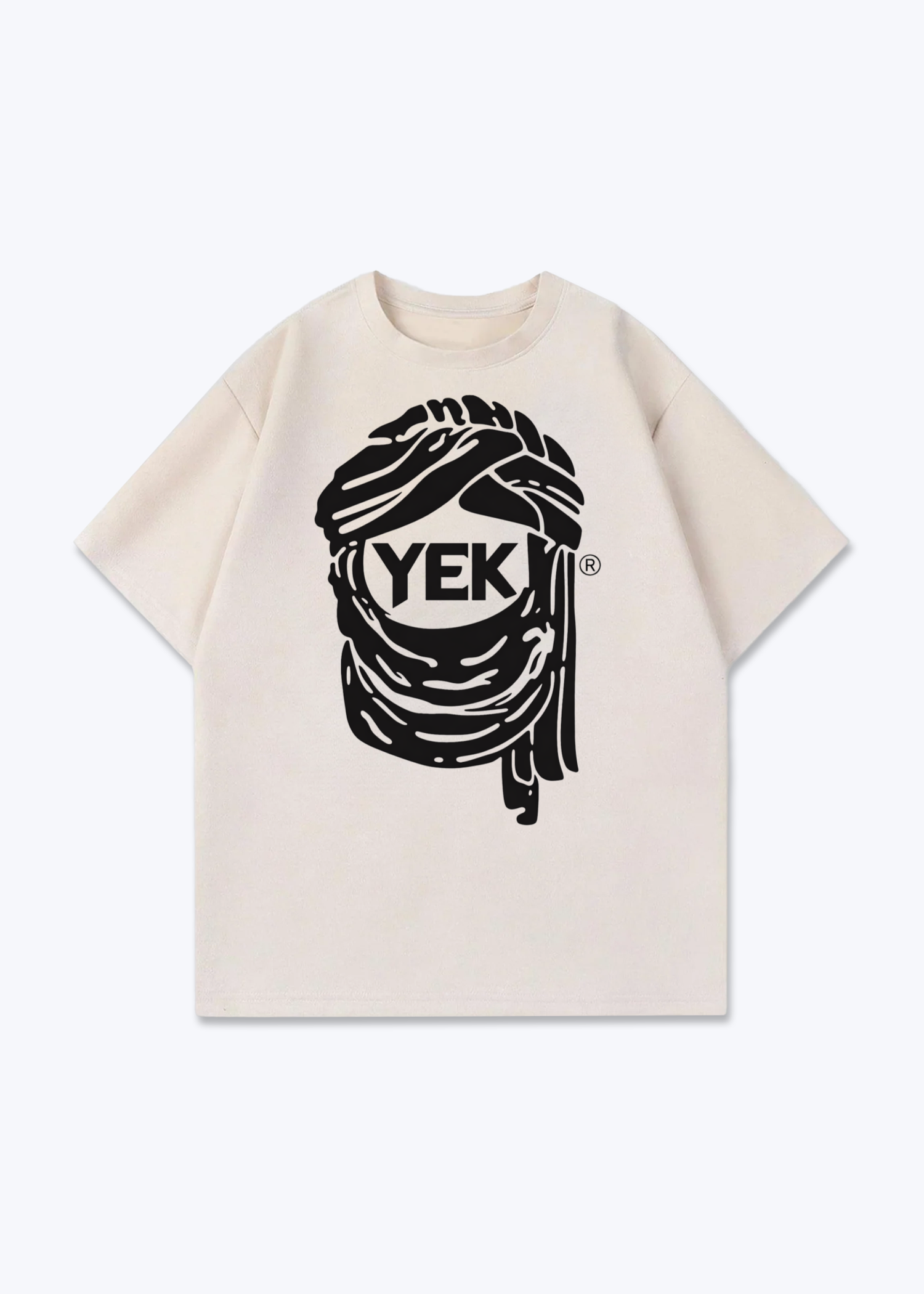 YEK Oversized T-Shirt - Beige Front (Designed)