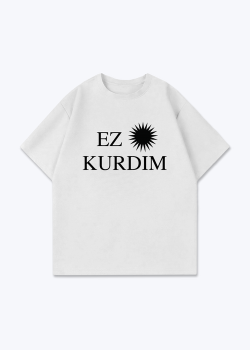 Ez Kurdim Oversized T-Shirt - White Front (Designed)