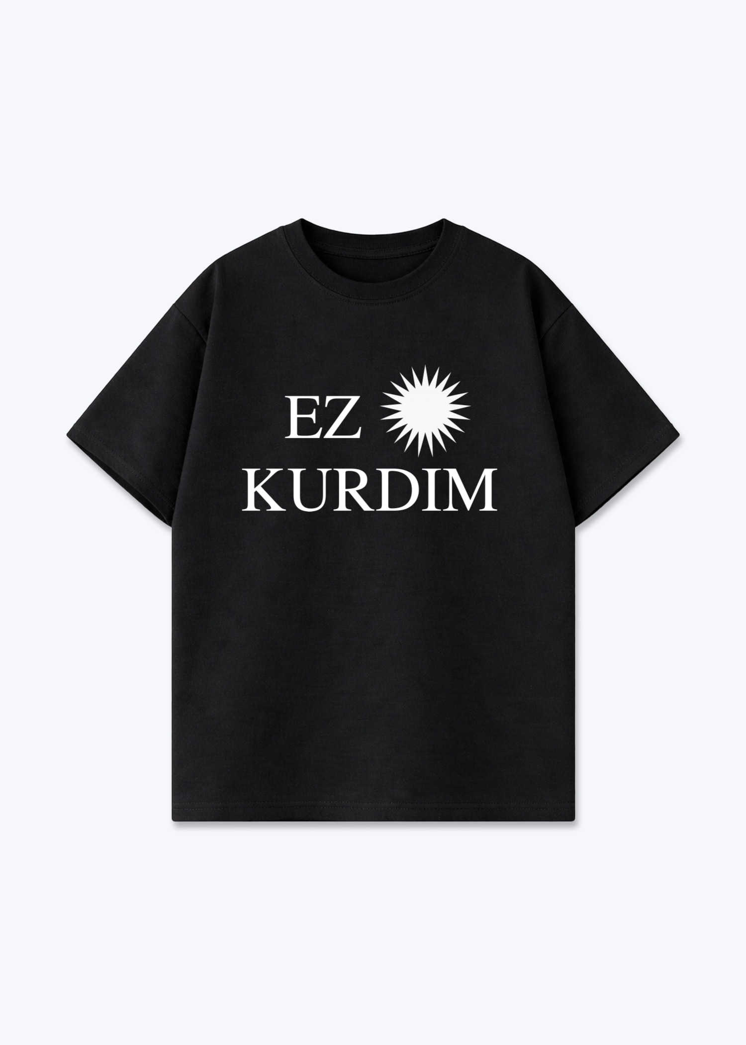 Ez Kurdim Oversized T-Shirt - Black Front (Designed)