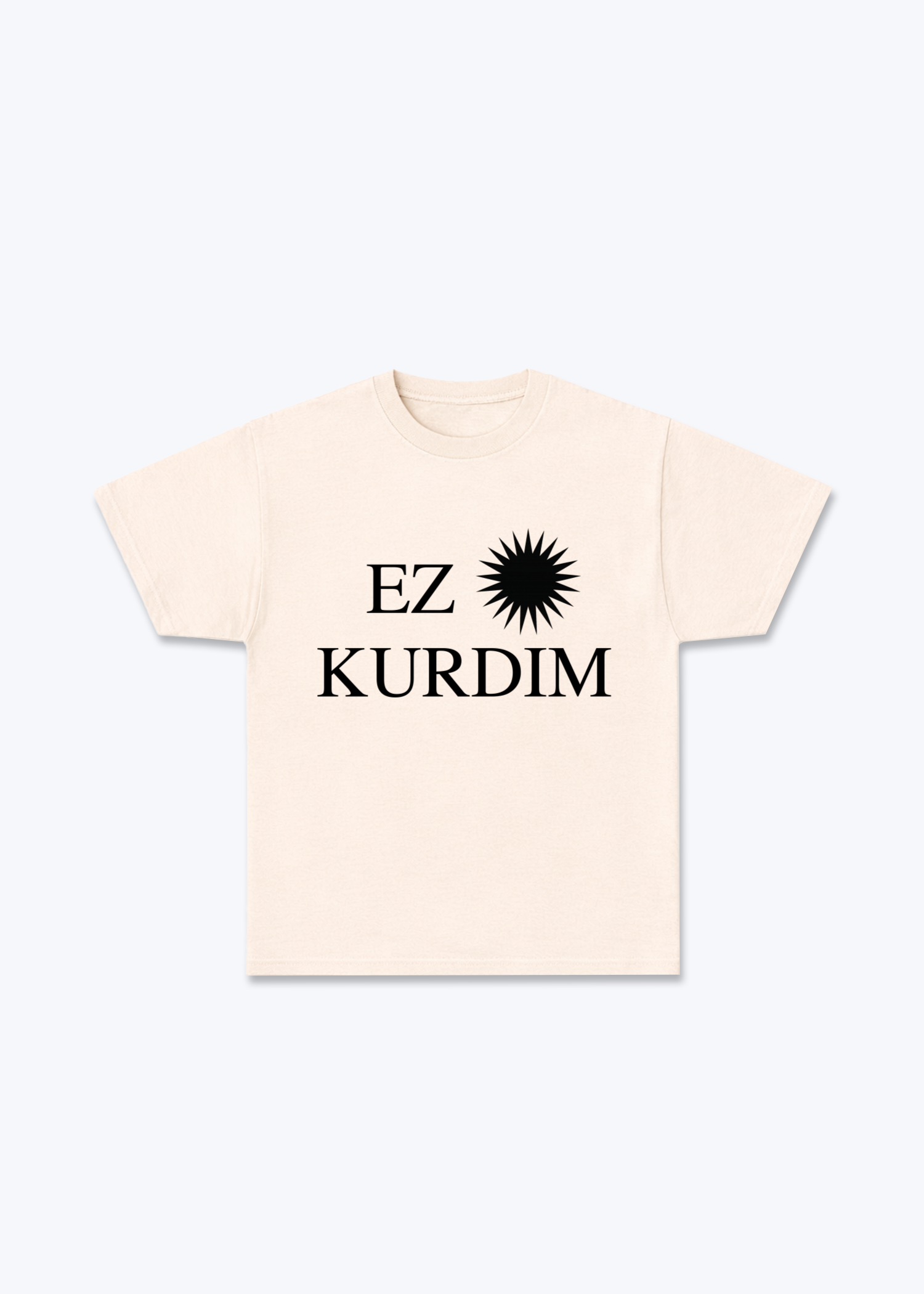 Ez Kurdim T-Shirt - Beige Front (Designed)