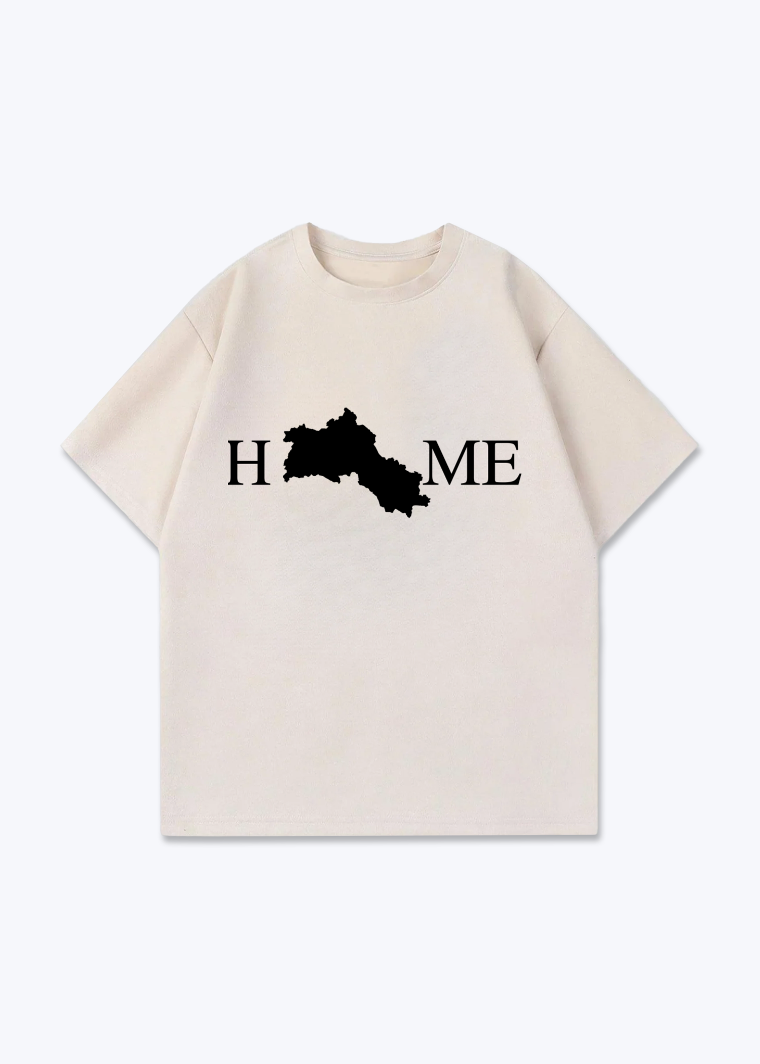 Home Oversized T-Shirt - Beige Front (Designed)