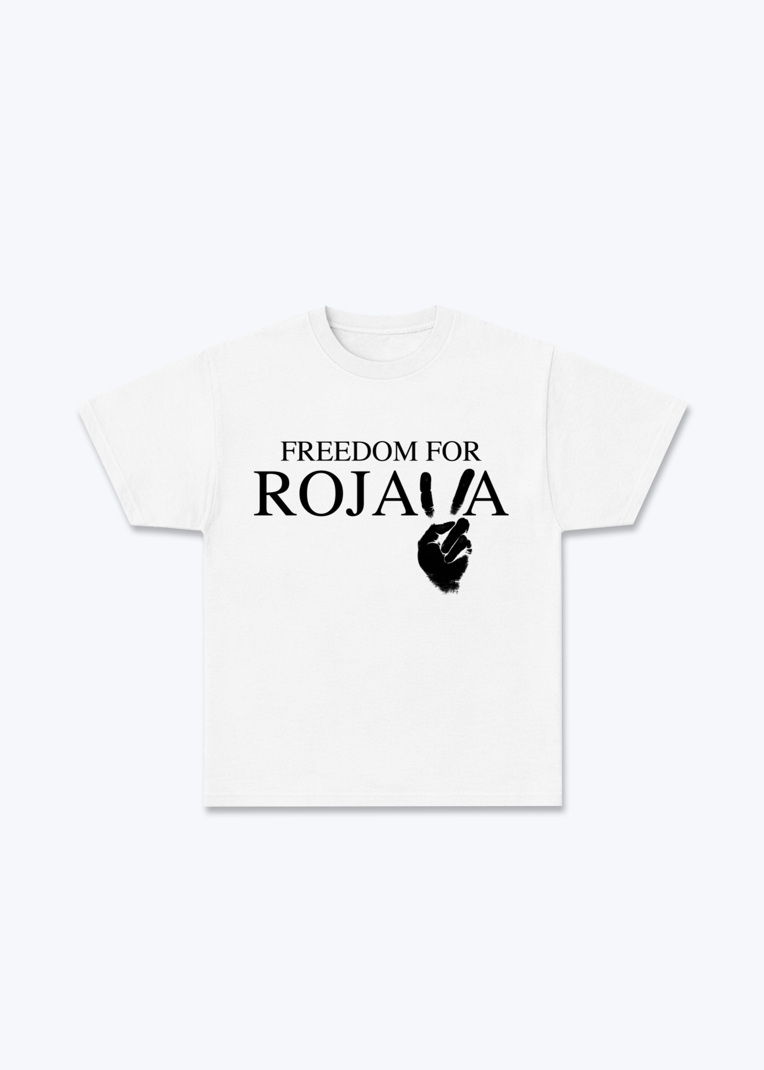 Rojava T-Shirt - White Front (Designed)