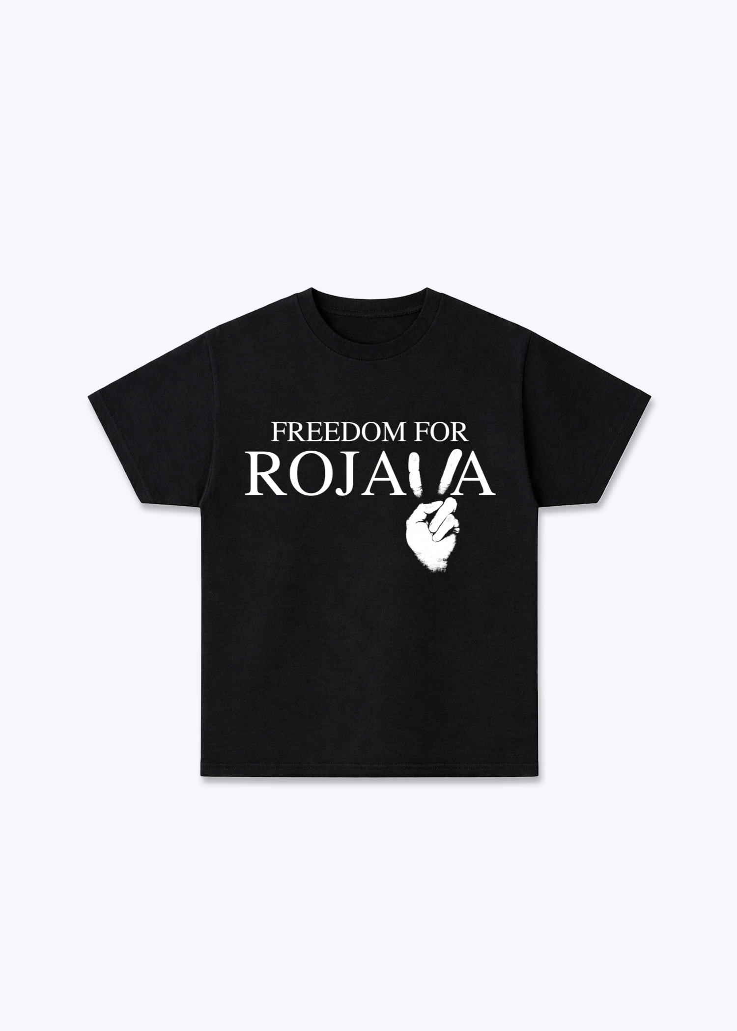 Rojava T-Shirt - Black Front (Designed)