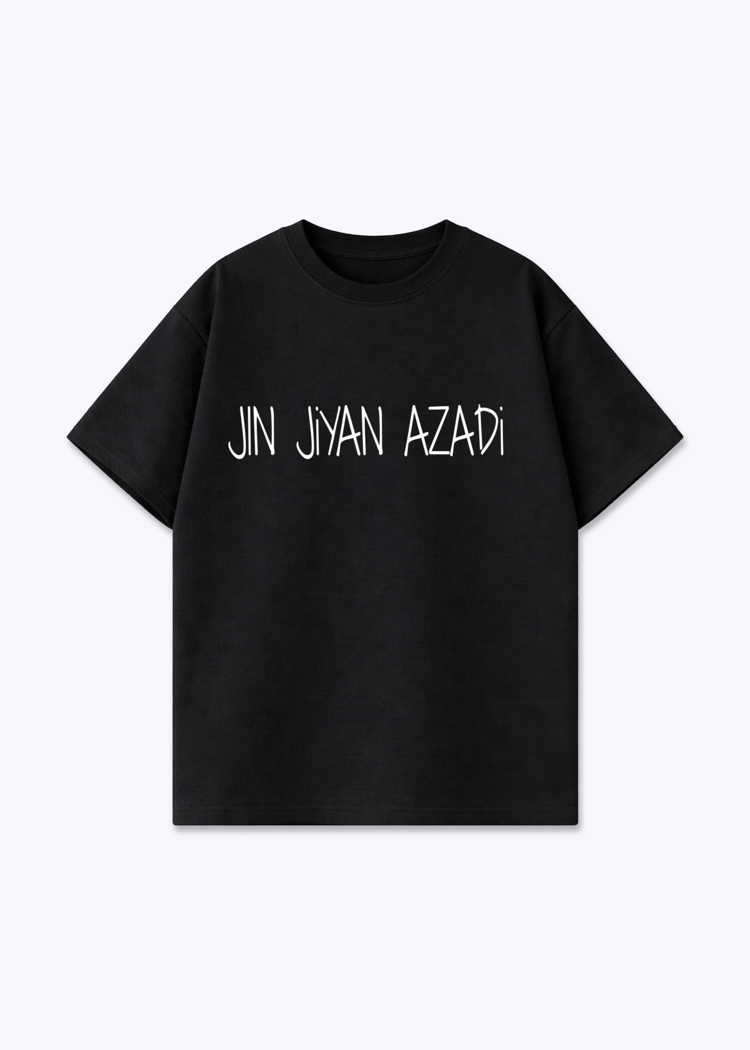 Jin Jiyan Azadi Oversized T-Shirt - Black Front (Designed)