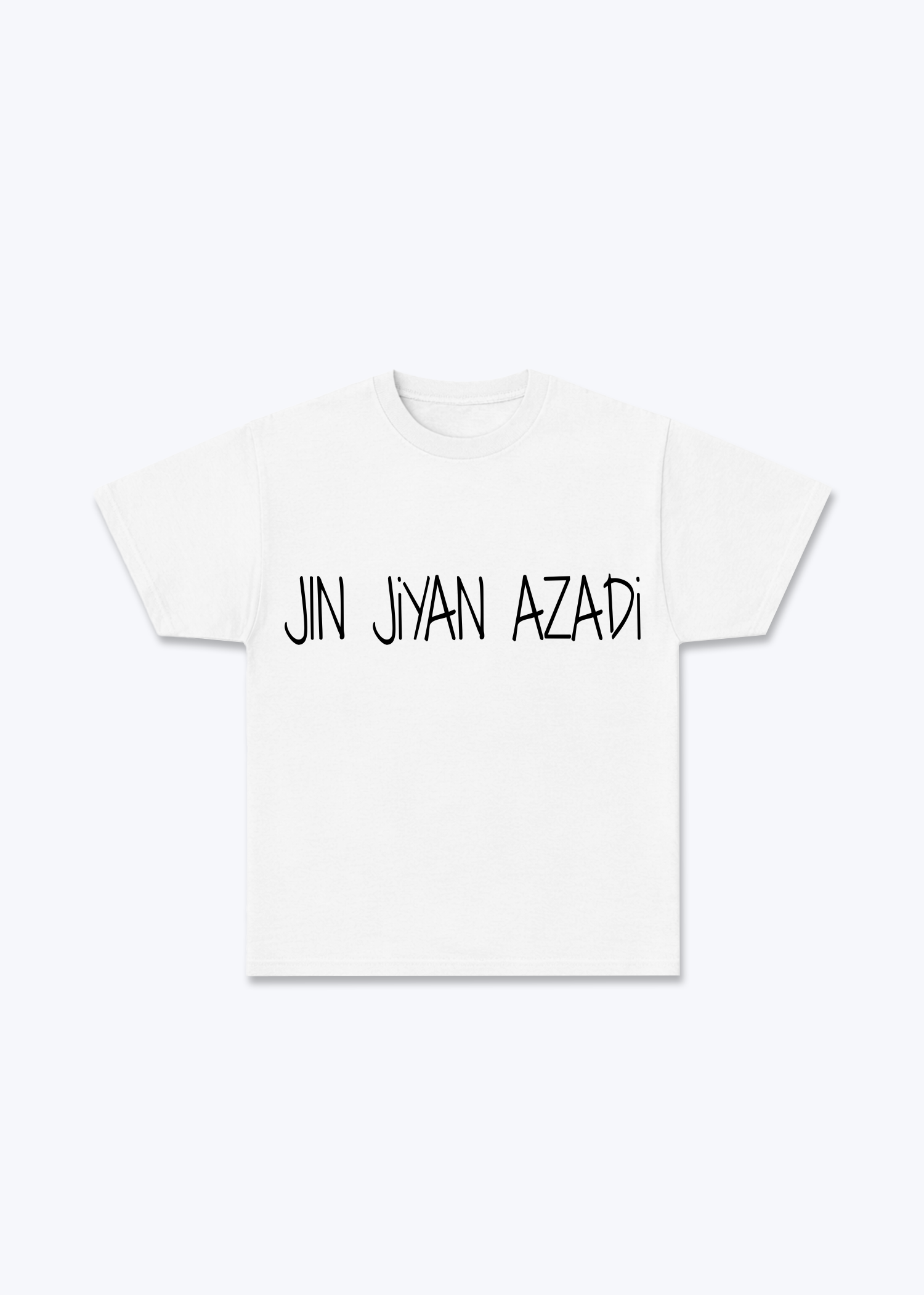 Jin Jiyan Azadi T-Shirt - White Front (Designed)