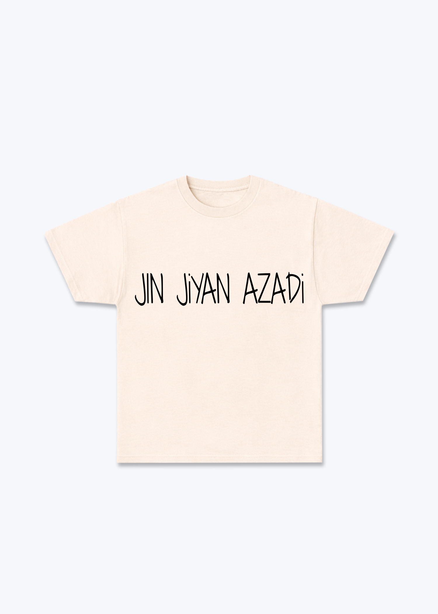 Jin Jiyan Azadi T-Shirt - Beige Front (Designed)