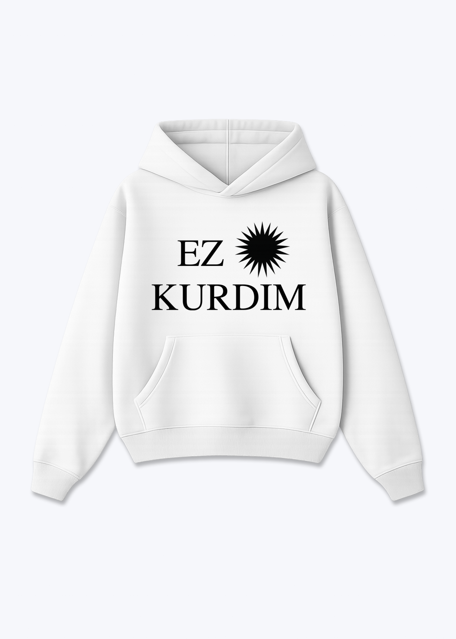 Ez Kurdim Hoodie - White Front (Designed)