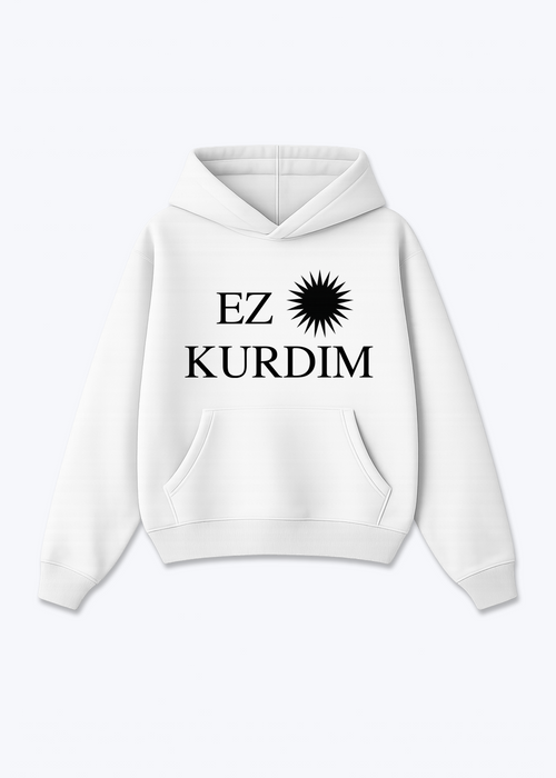 Ez Kurdim Hoodie - White Front (Designed)