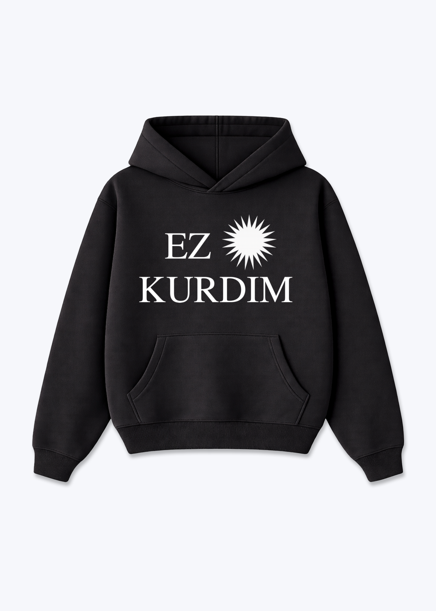Ez Kurdim Hoodie - Black Front (Designed)