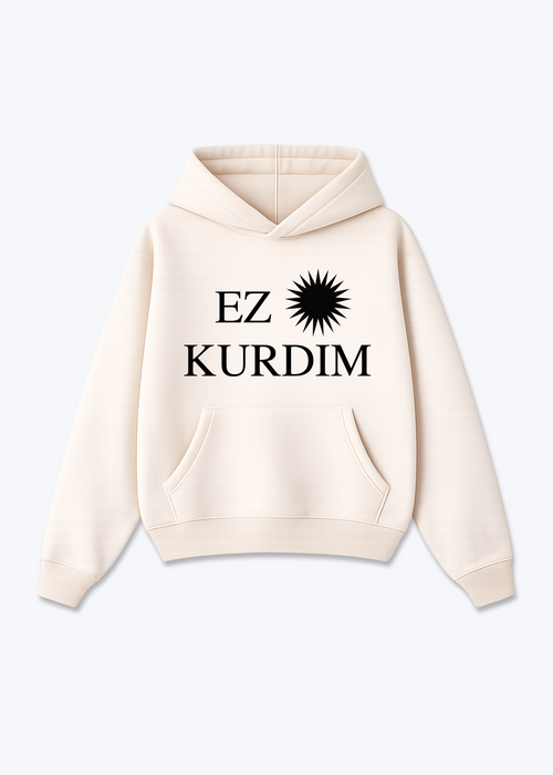 Ez Kurdim Hoodie - Beige Front (Designed)