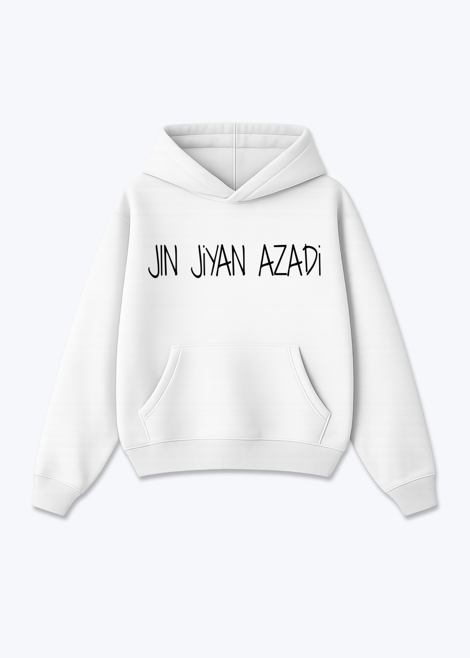 Jin Jiyan Azadi Hoodie - White Front (Designed)