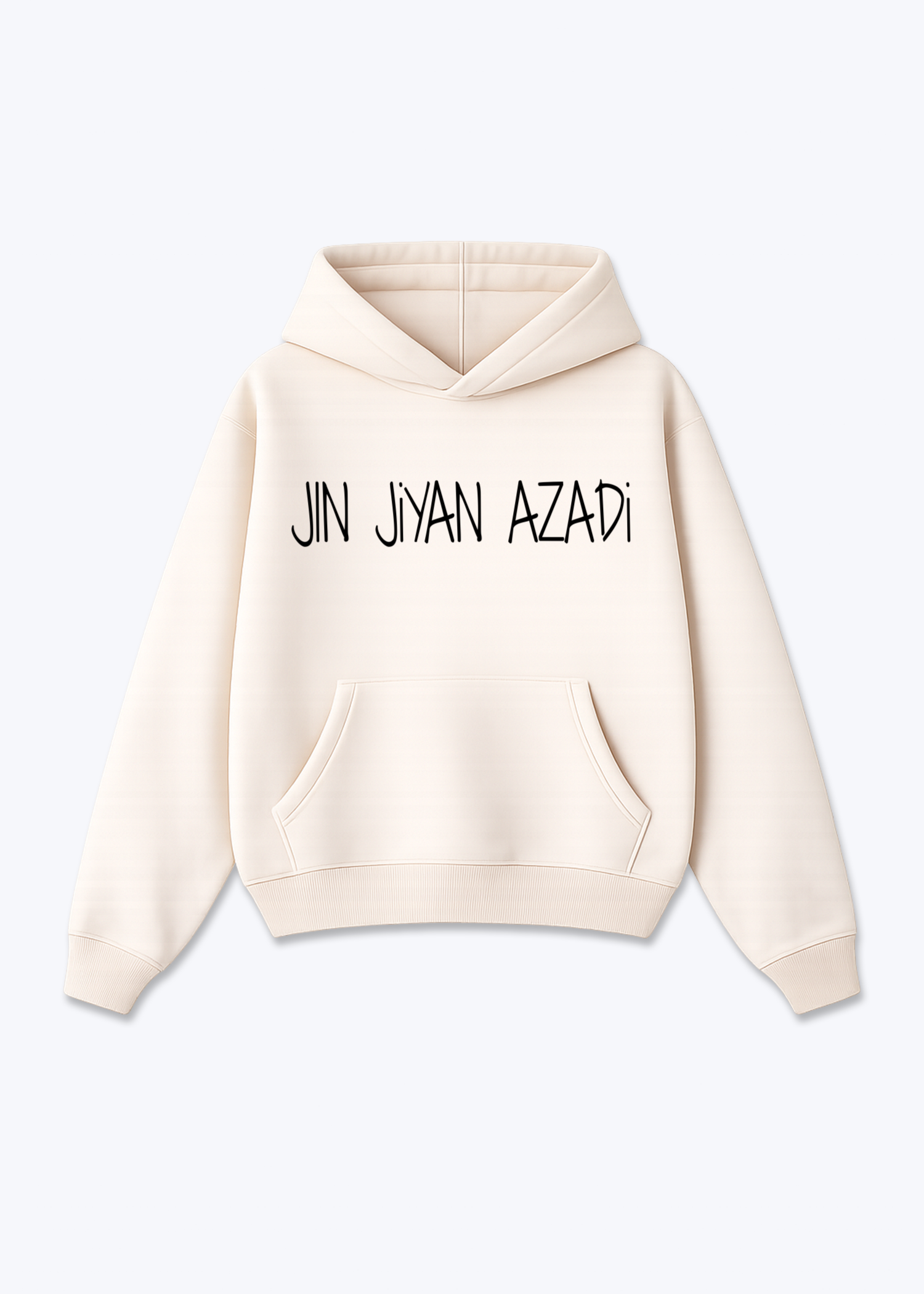 Jin Jiyan Azadi Hoodie - Beige Front (Designed)