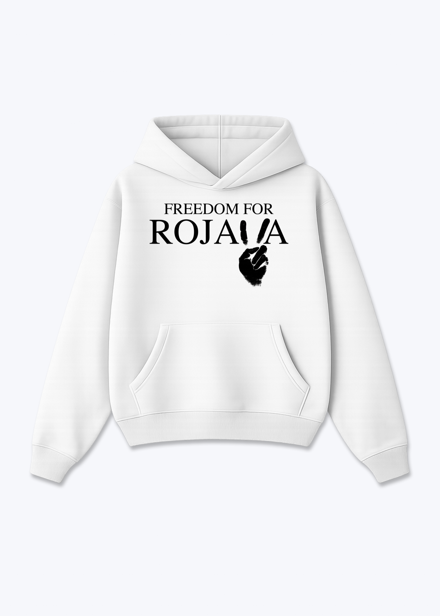 Rojava Hoodie - White Front (Designed)