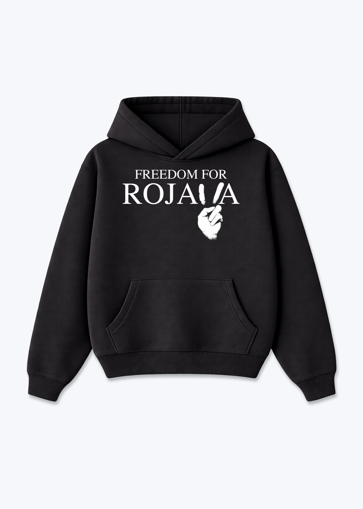 Rojava Hoodie - Black Front (Designed)