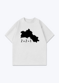 2+2=1 V2 Oversized T-Shirt - White Front (Designed)