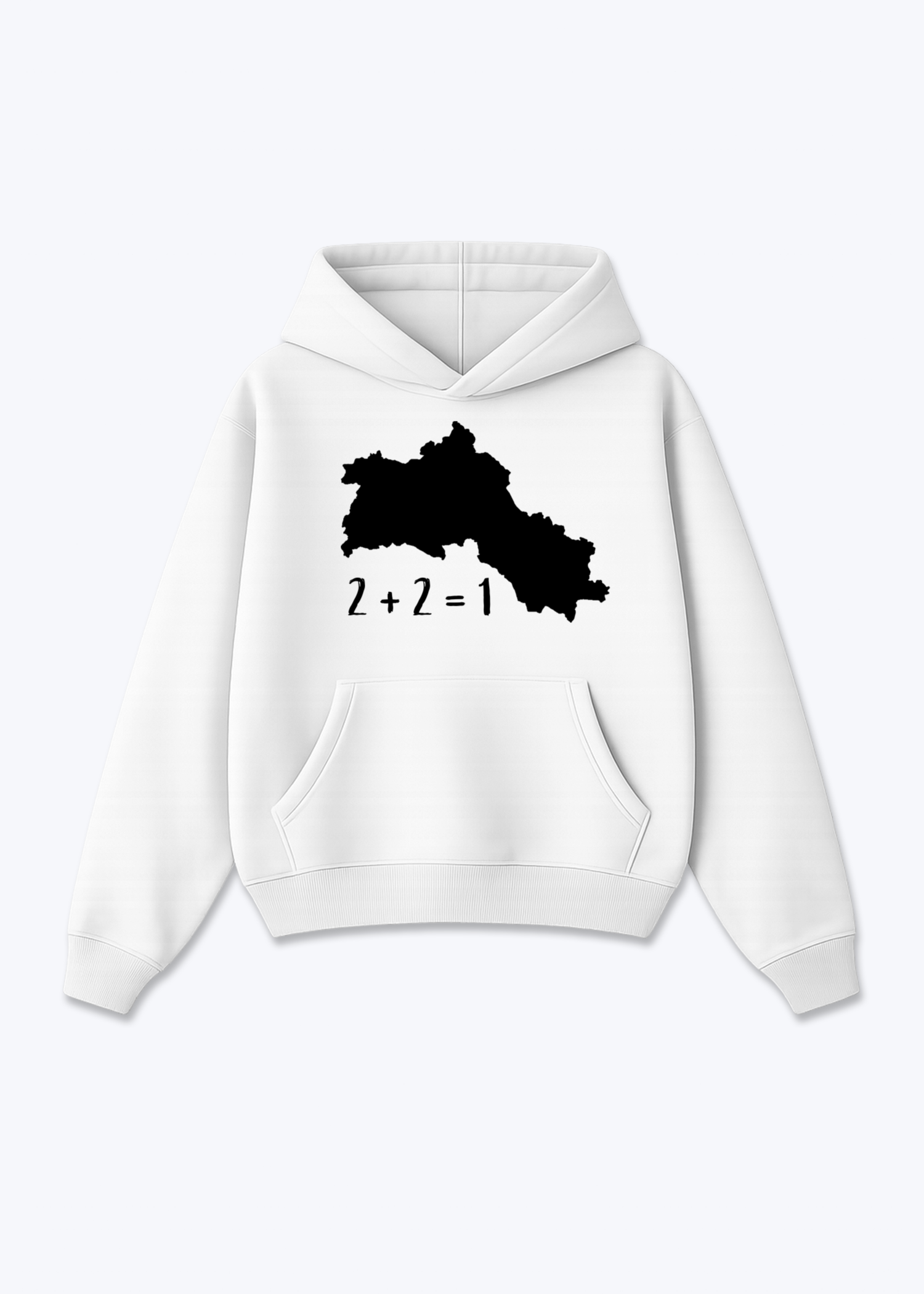 2+2=1 V2 Hoodie - White Front (Designed)
