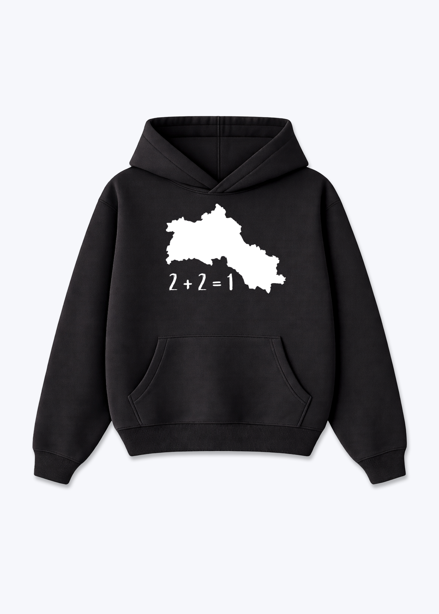 2+2=1 V2 Hoodie - Black Front (Designed)