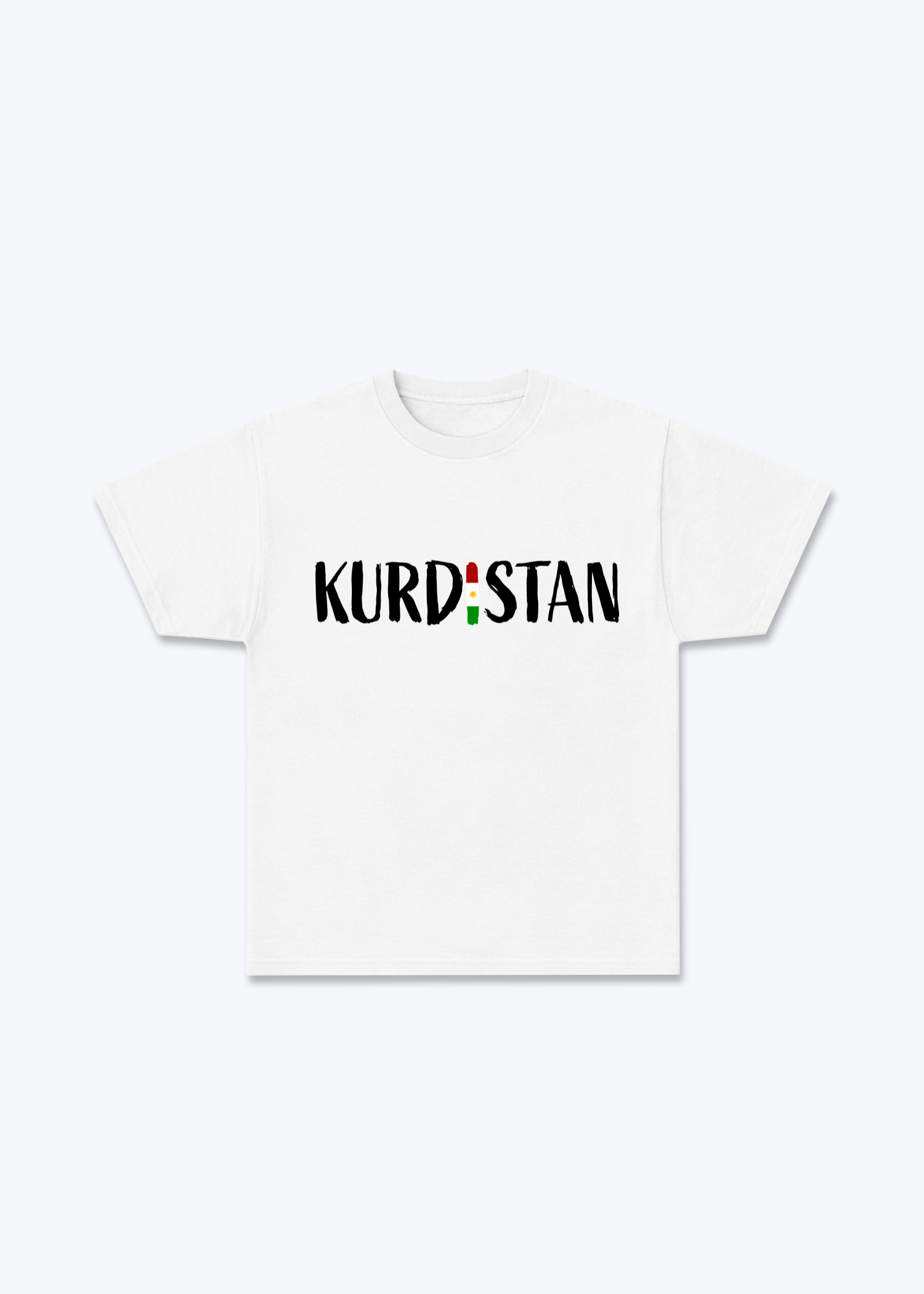 Kurdistan V2 T-Shirt - White Front (Designed)