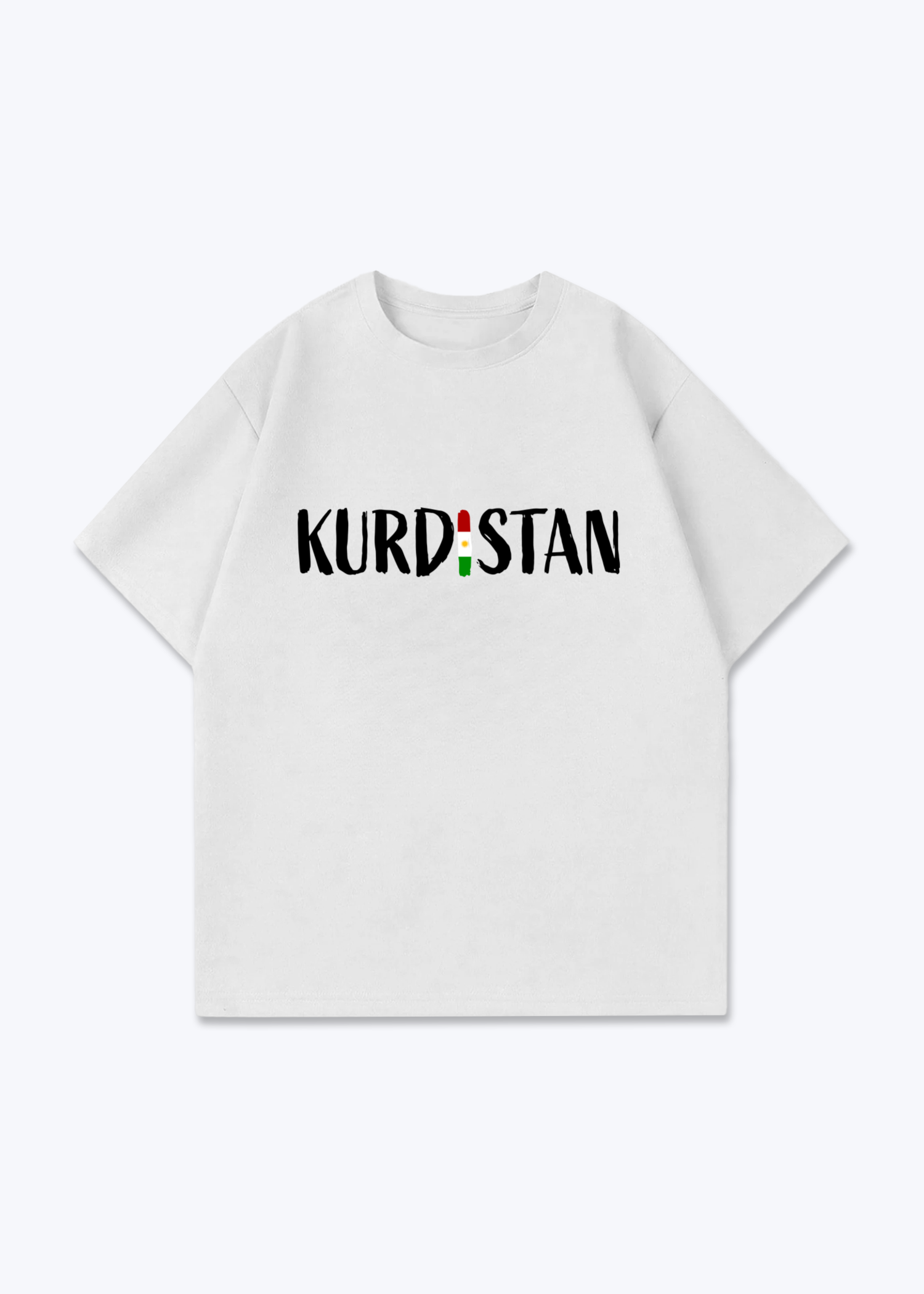 Kurdistan V2 Oversized T-Shirt - White Front (Designed)