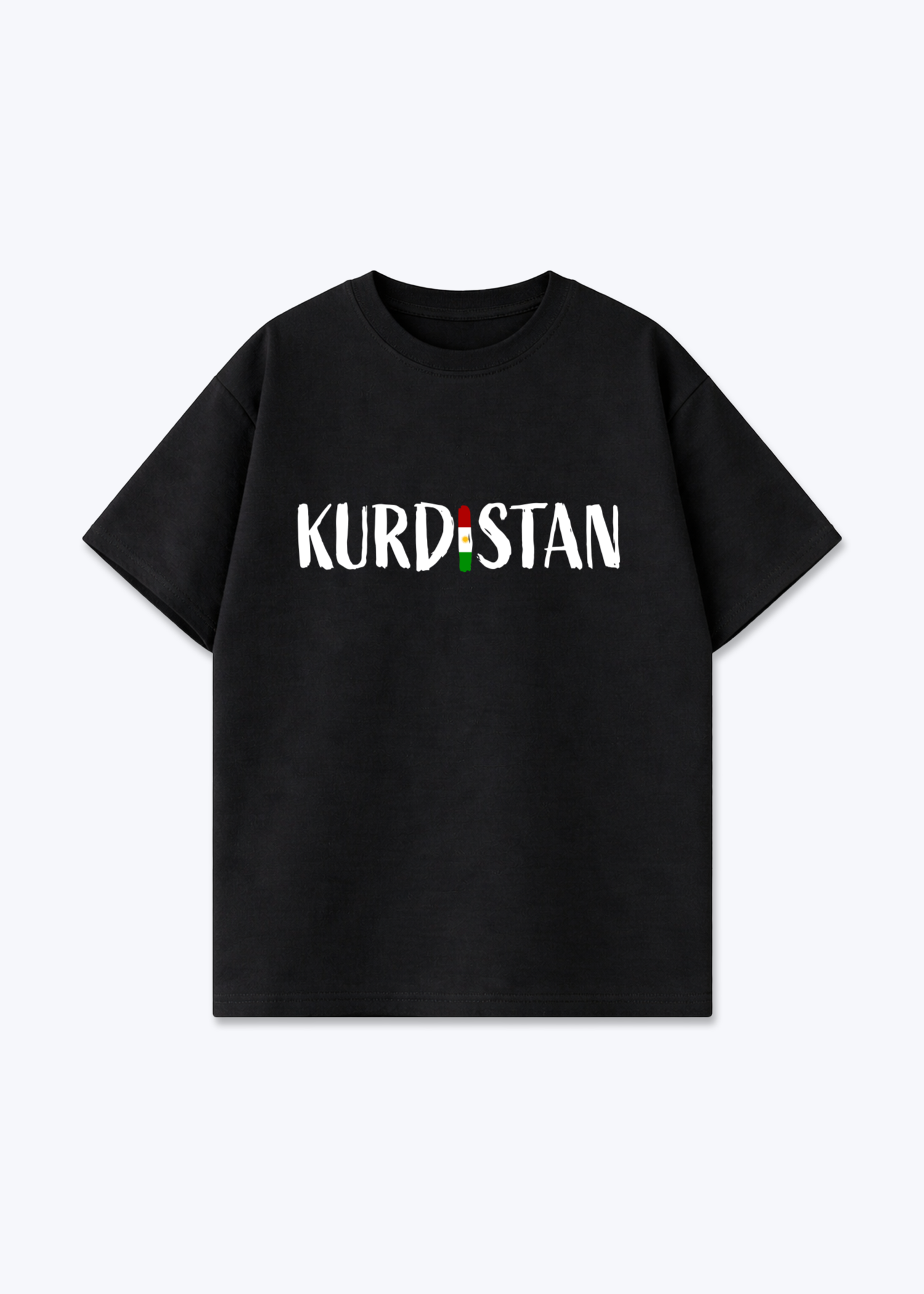 Kurdistan V2 Oversized T-Shirt - Black Front (Designed)