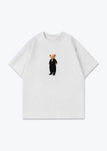 Hirç Black Oversized T-Shirt - White Front (Designed)