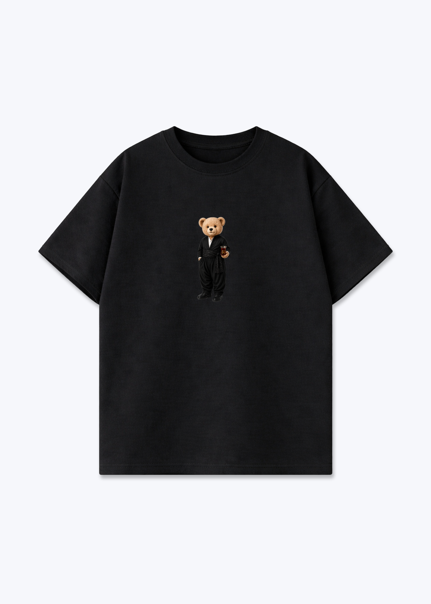 Hirç Black Oversized T-Shirt - Black Front (Designed)