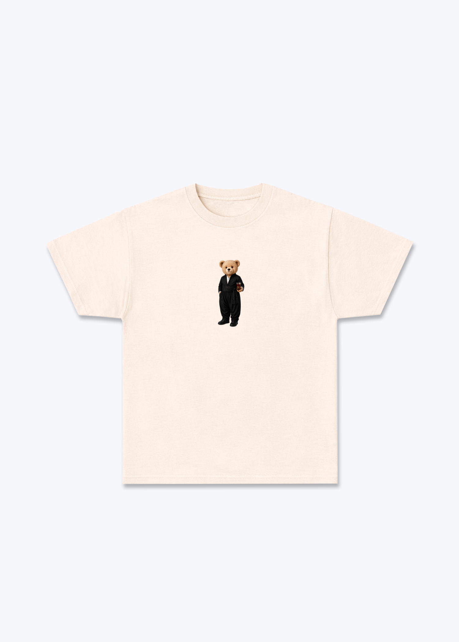 Hirç Black T-Shirt - Beige Front (Designed)