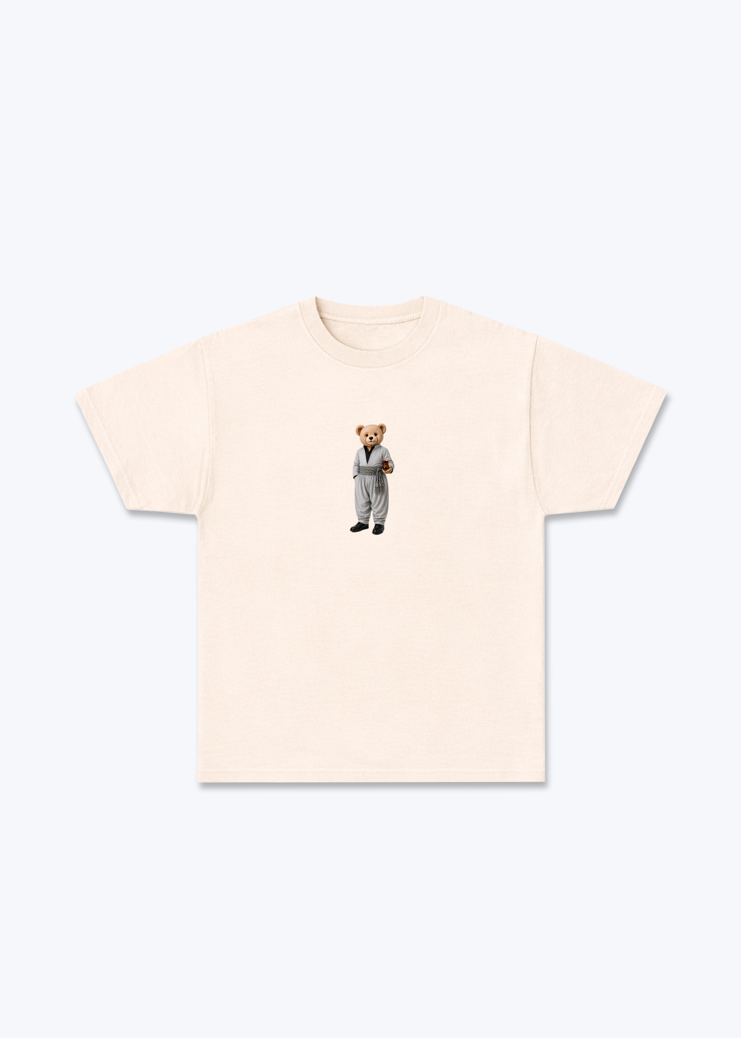 Hirç Grey T-Shirt - Beige Front (Designed)