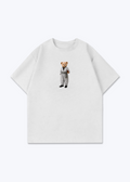 Hirç Grey Oversized T-Shirt - White Front (Designed)