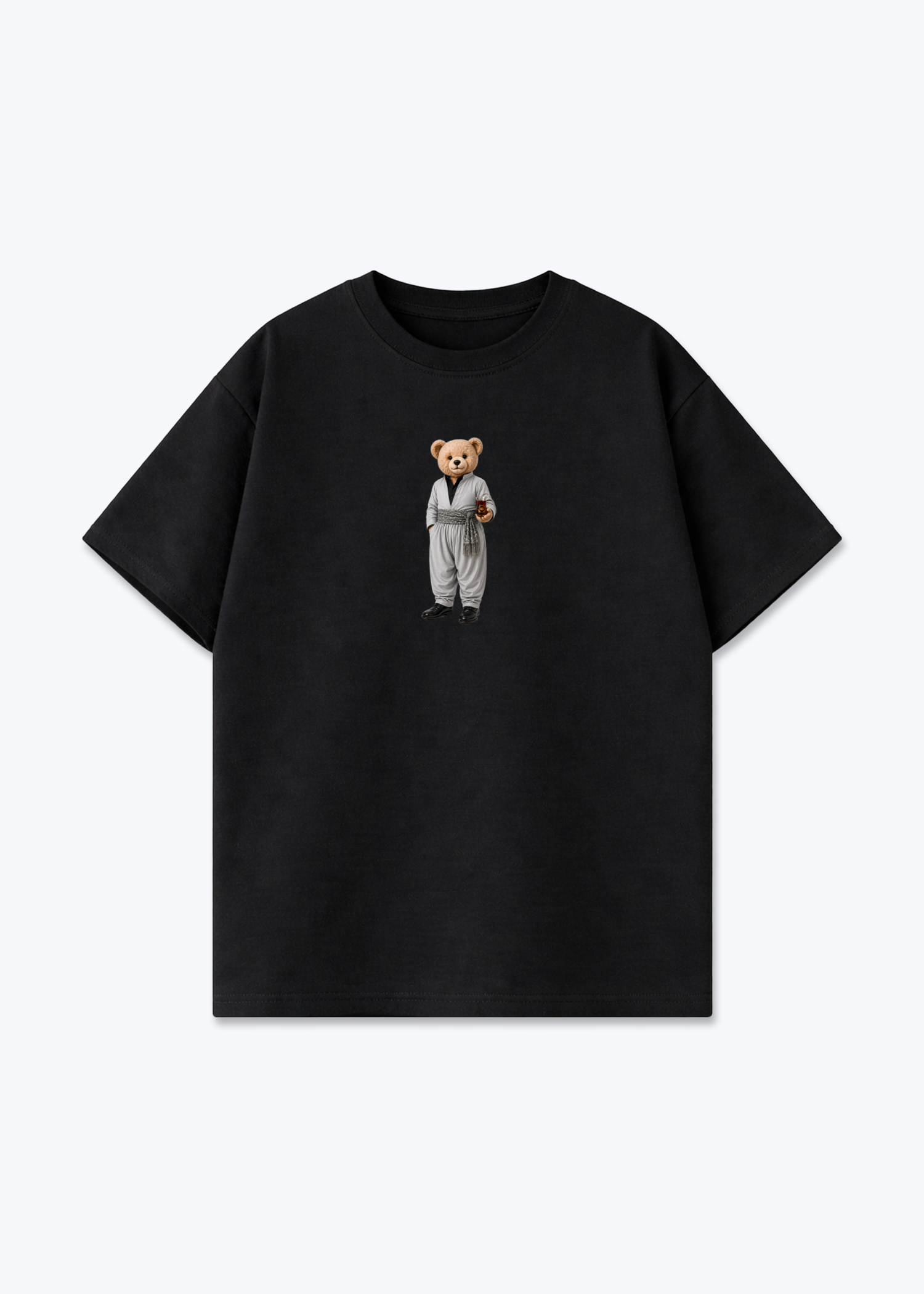 Hirç Grey Oversized T-Shirt - Black Front (Designed)