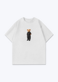 Hirç Dark Grey Oversized T-Shirt - White Front (Designed)