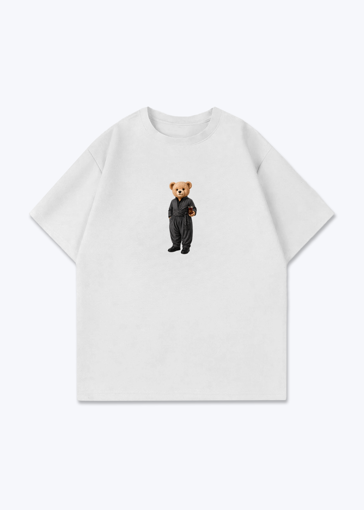 Hirç Dark Grey Oversized T-Shirt - White Front (Designed)