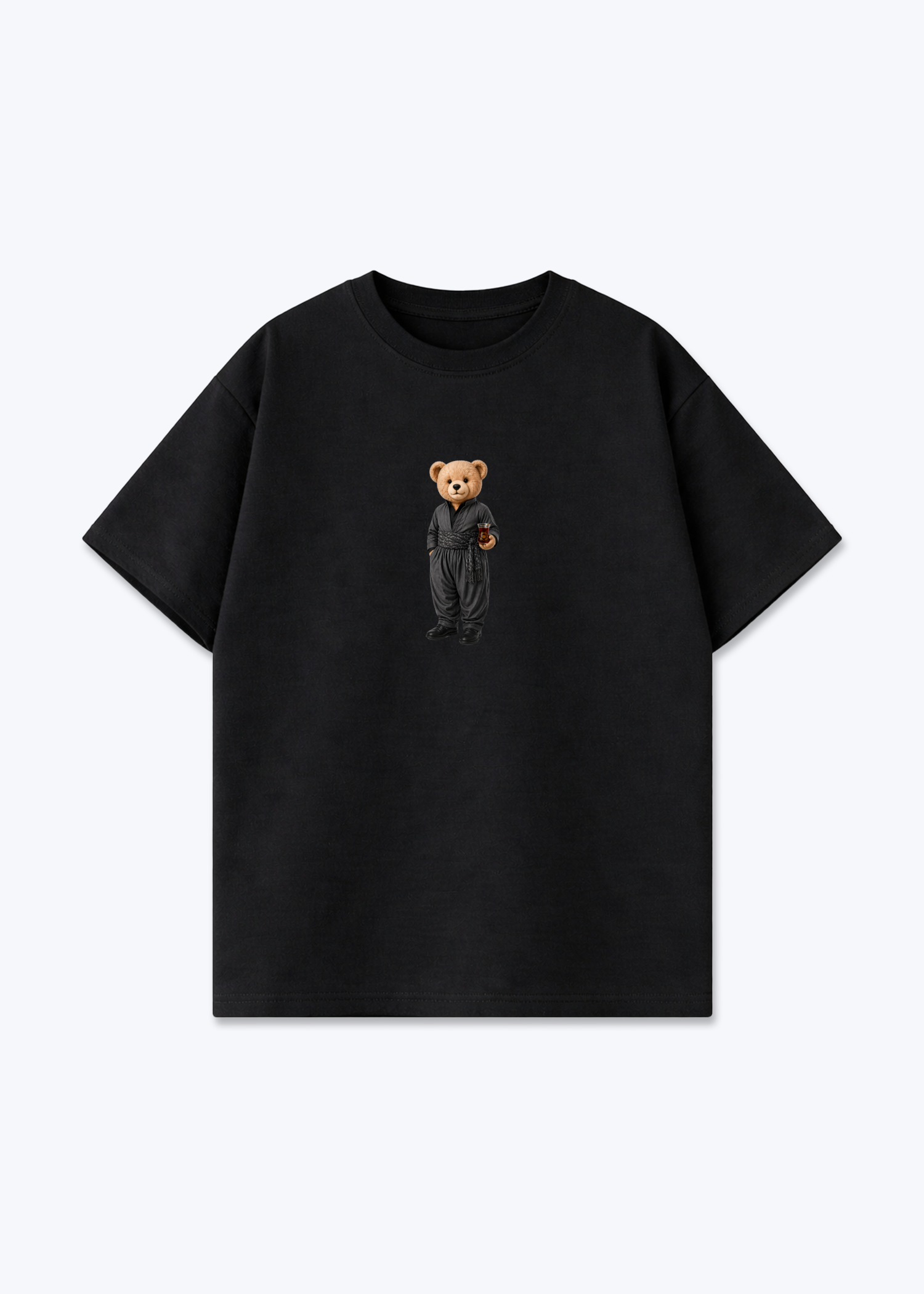 Hirç Dark Grey Oversized T-Shirt - Black Front (Designed)