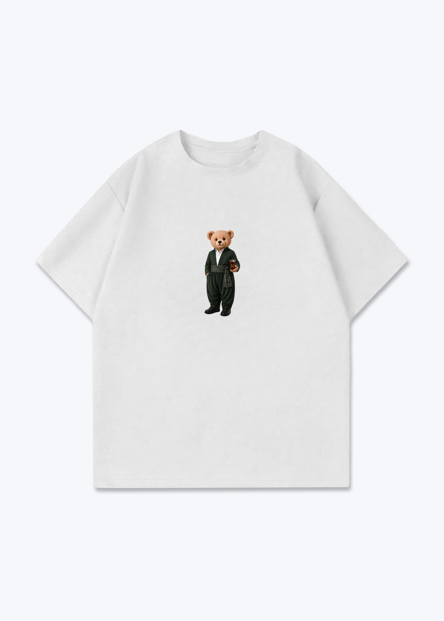 Hirç Green Oversized T-Shirt - White Front (Designed)
