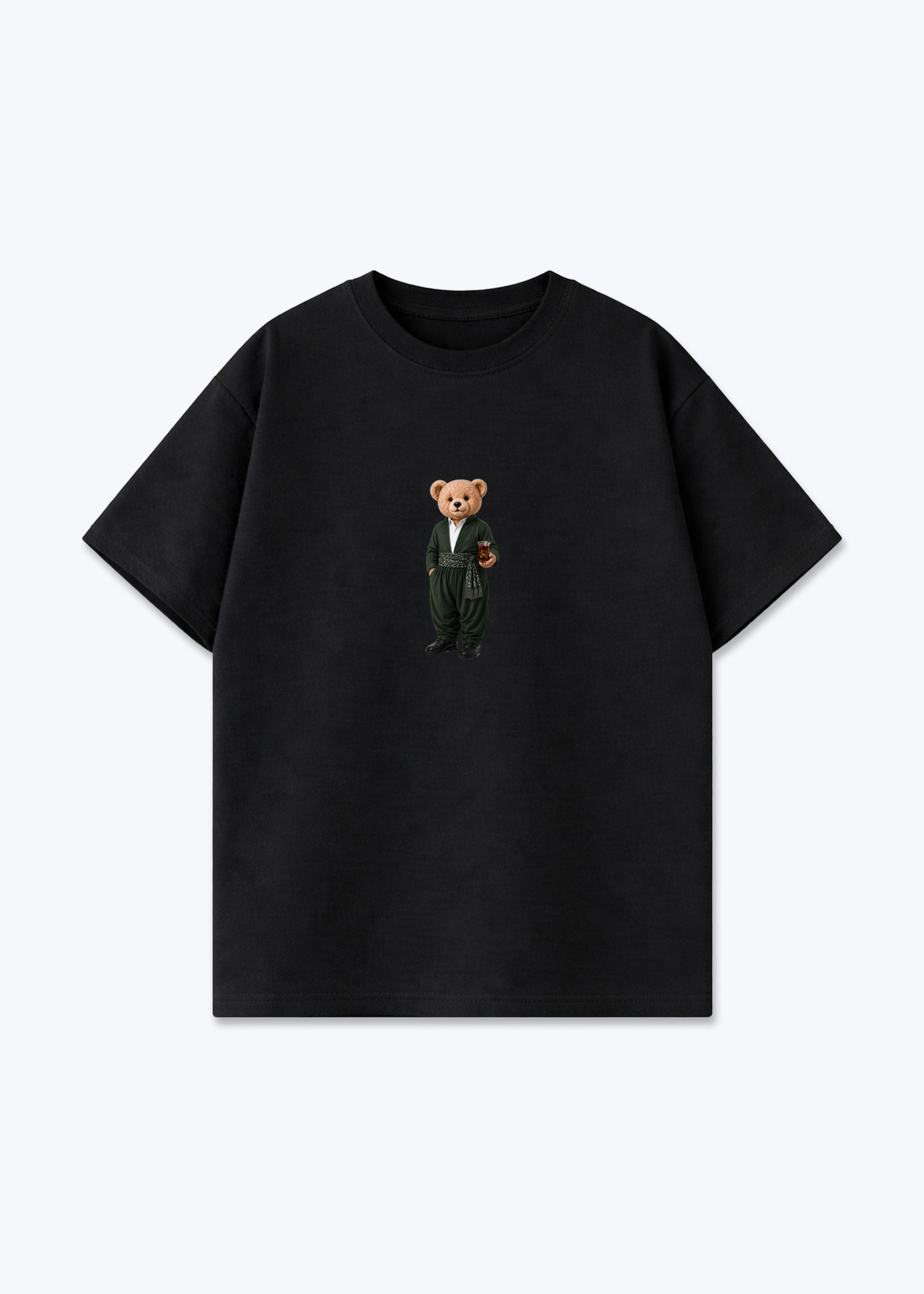 Hirç Green Oversized T-Shirt - Black Front (Designed)