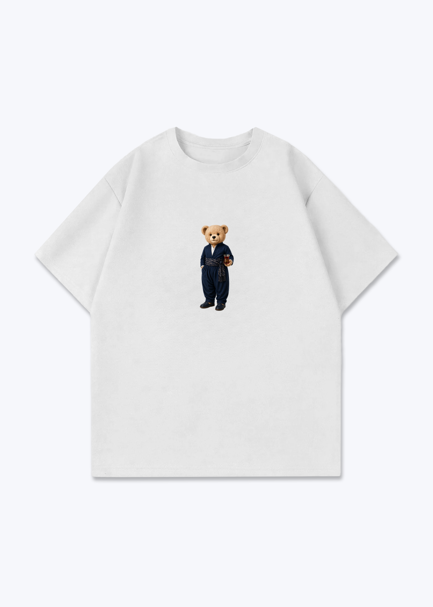 Hirç Blue Oversized T-Shirt - White Front (Designed)