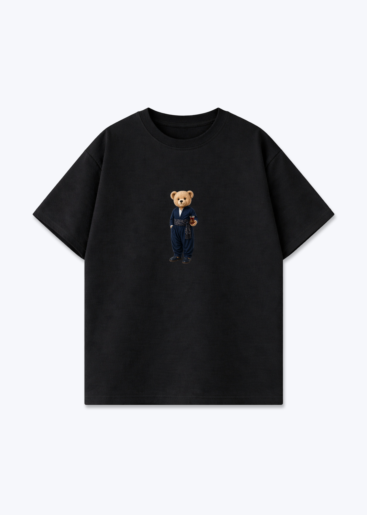 Hirç Blue Oversized T-Shirt - Black Front (Designed)