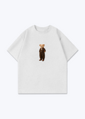 Hirç Brown Oversized T-Shirt - White Front (Designed)