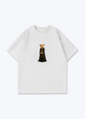 Hirçe Black Oversized T-Shirt - White Front (Designed)