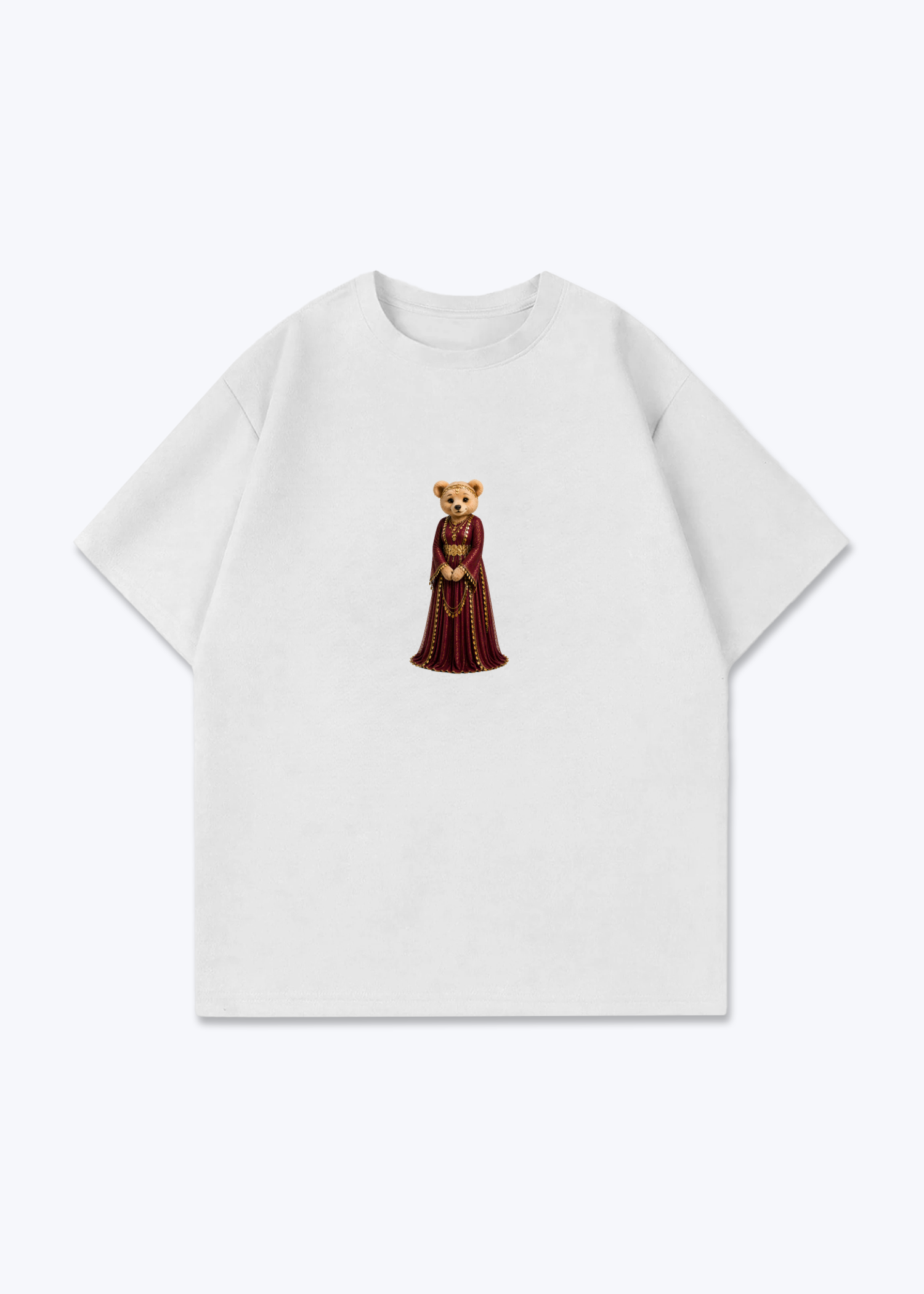 Hirçe Red Oversized T-Shirt - White Front (Designed)