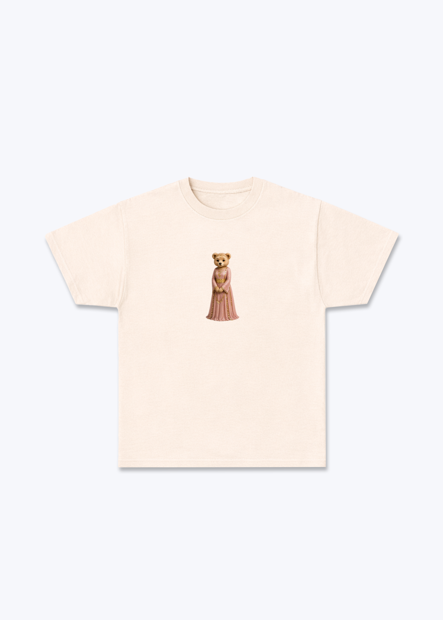 Hirçe Pink T-Shirt - Beige Front (Designed)