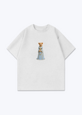 Hirçe Blue Oversized T-Shirt - White Front (Designed)