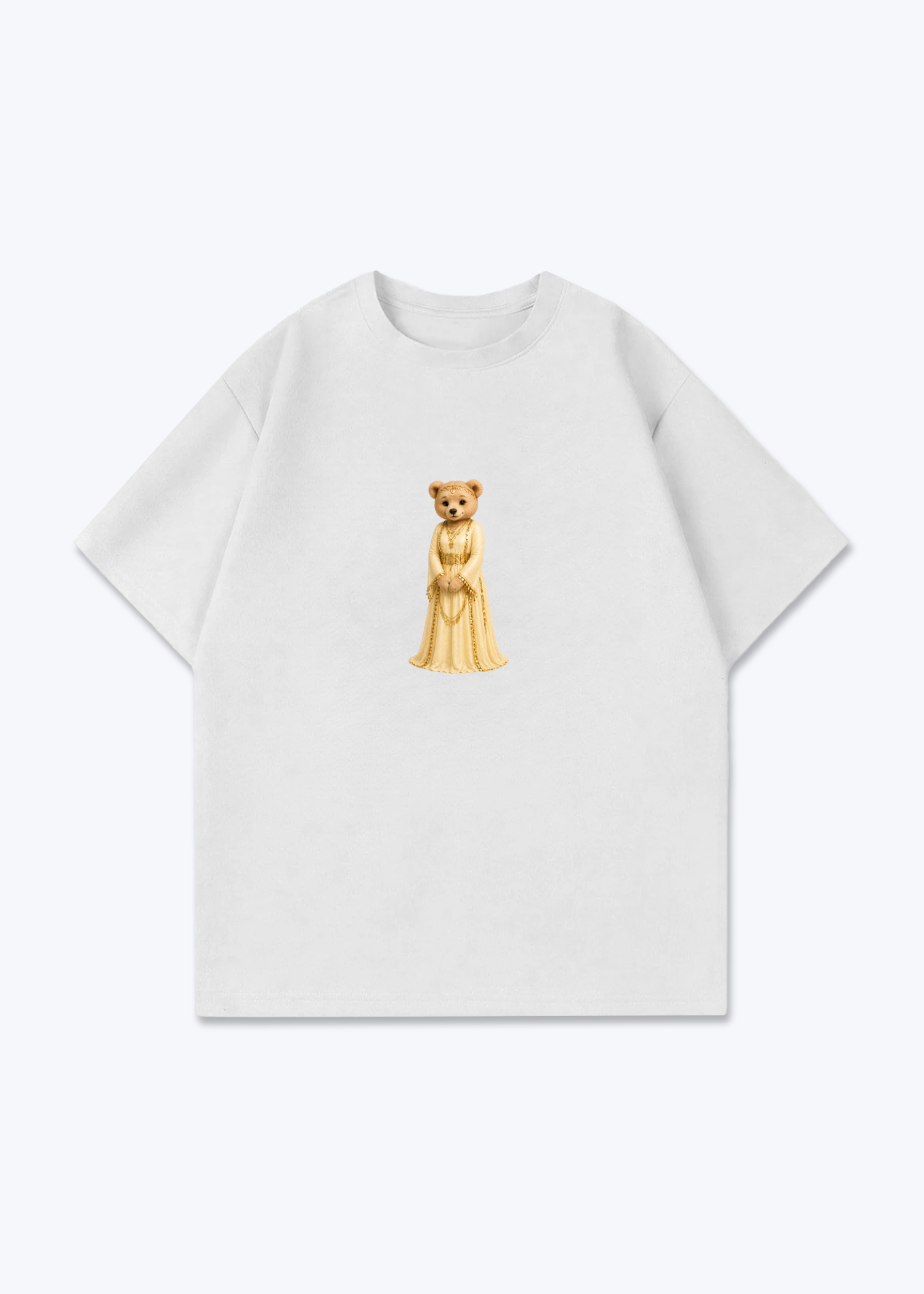 Hirçe Yellow Oversized T-Shirt - White Front (Designed)