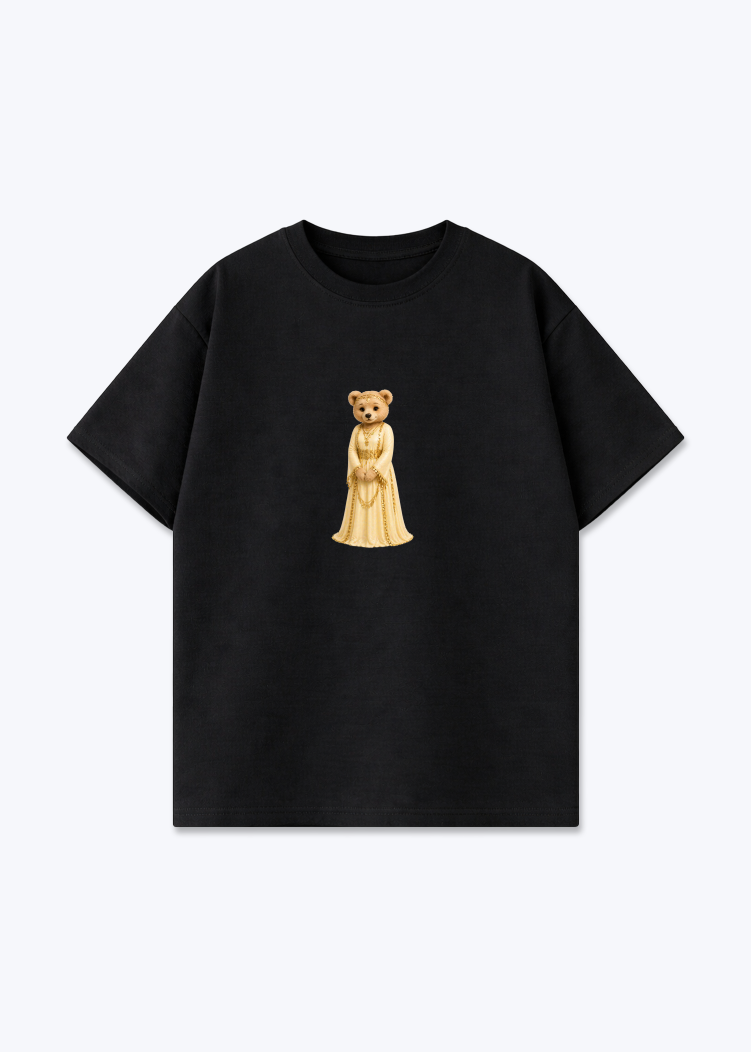 Hirçe Yellow Oversized T-Shirt - Black Front (Designed)