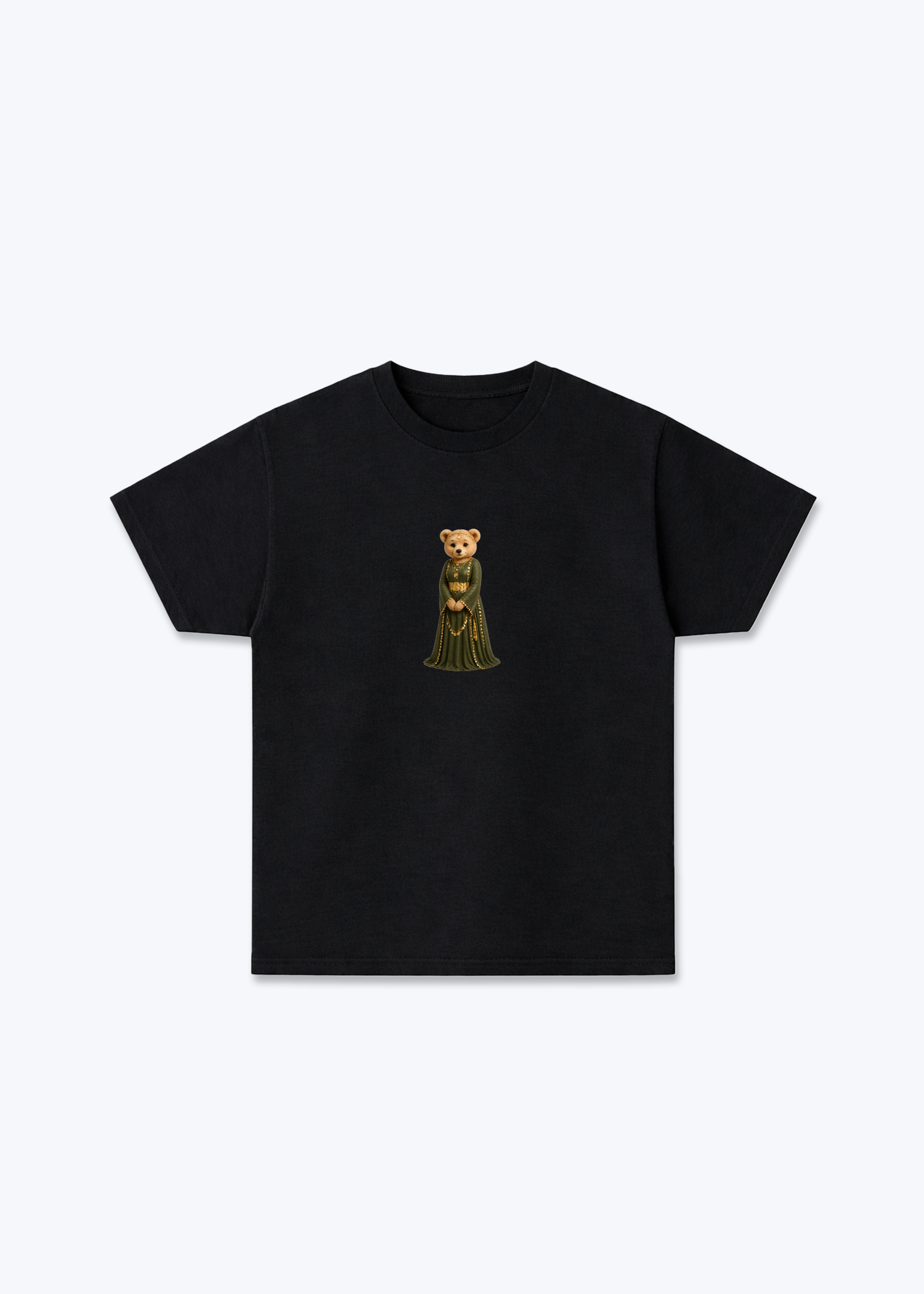 Hirçe Green T-Shirt - Black Front (Designed)