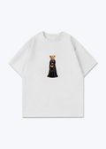 Hirçe Dark Blue Oversized T-Shirt - White Front (Designed)