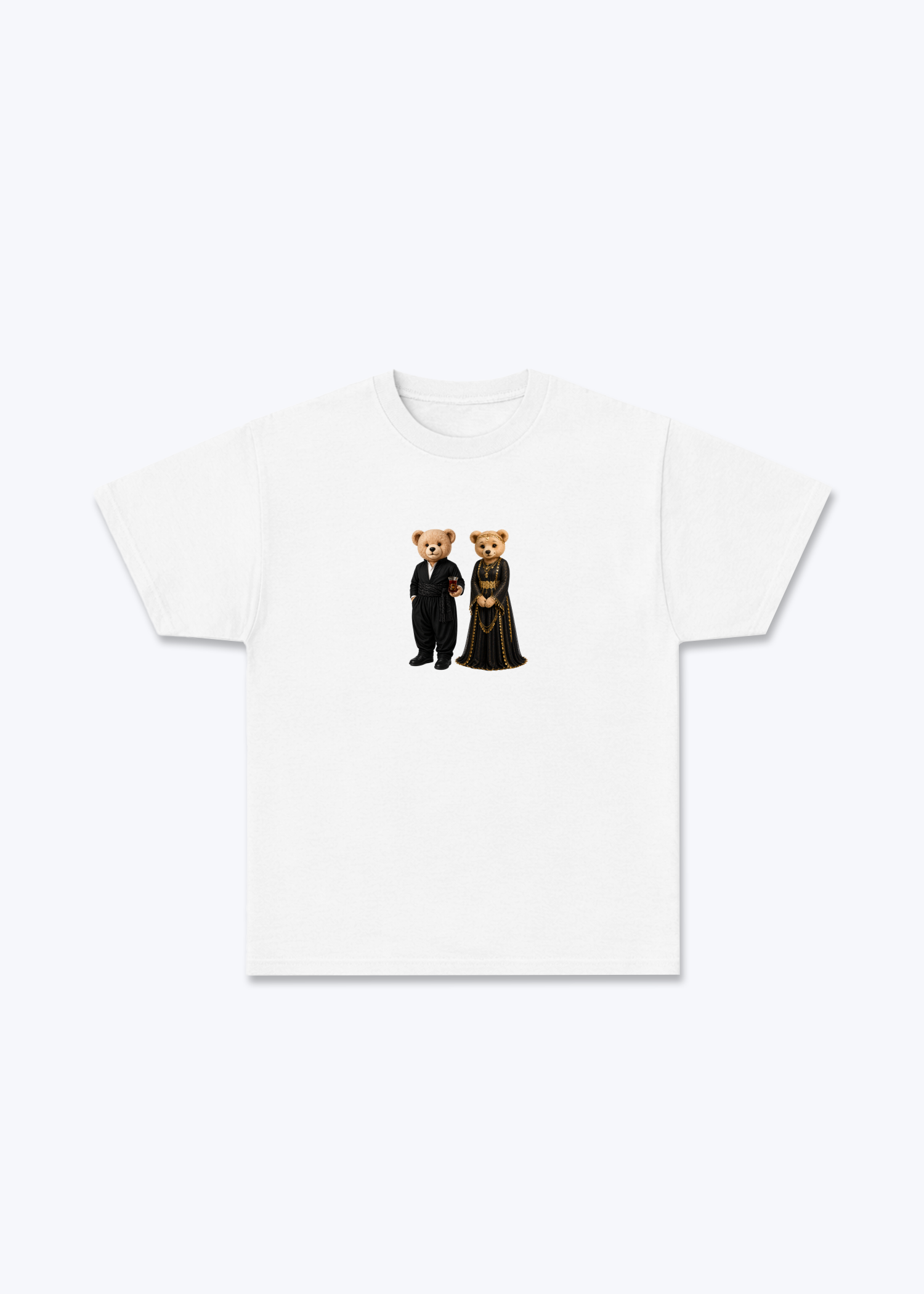 Hirç & Hirçe Black T-Shirt - White Front (Designed)