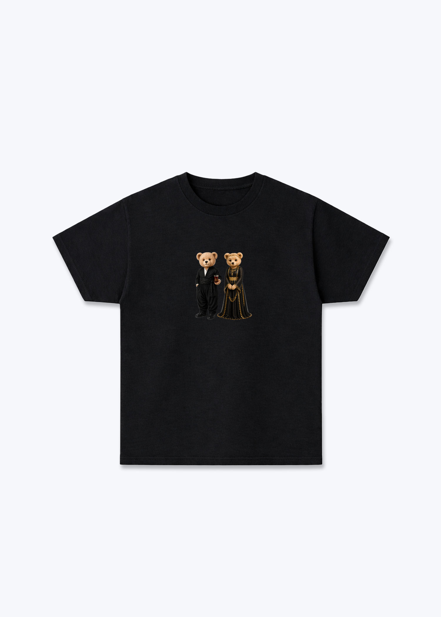 Hirç & Hirçe Black T-Shirt - Black Front (Designed)