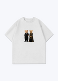Hirç & Hirçe Black Oversized T-Shirt - White Front (Designed)